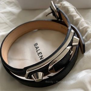 Balenciaga Double Wrap Leather Bracelet